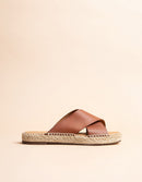 Espadrilles Plates Madrag - Brown Leather - Woman