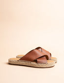 Espadrilles Plates Madrag - Brown Leather - Woman