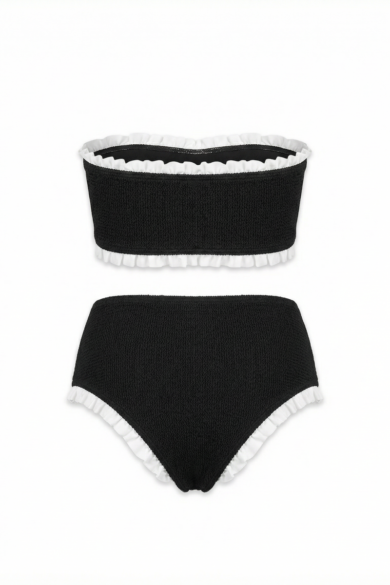 Maillot Deux Pièces Pomme - Noir Et Blanc
