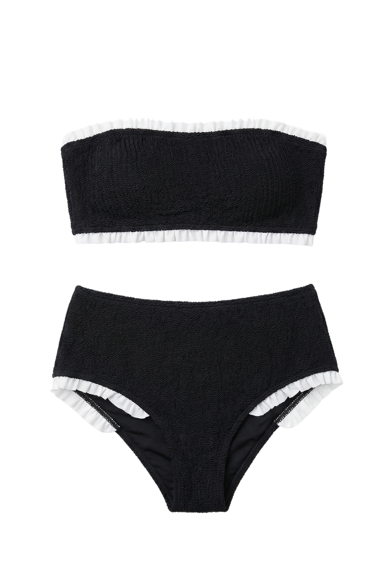 Maillot Deux Pièces Pomme - Noir Et Blanc