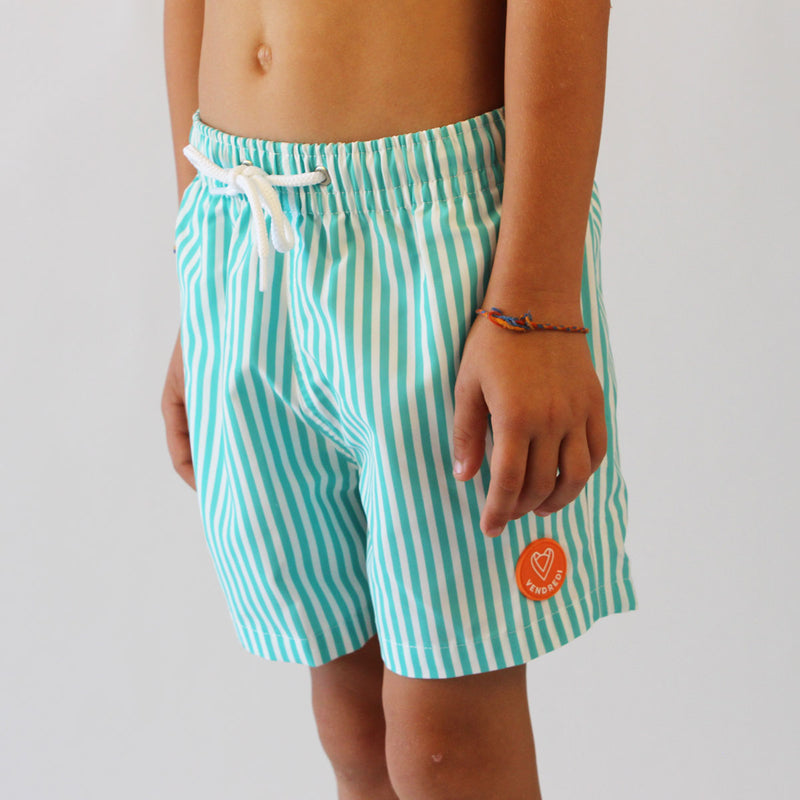 Maillot De Bain Enfant - Le Petit Immergé Aqua Rayé