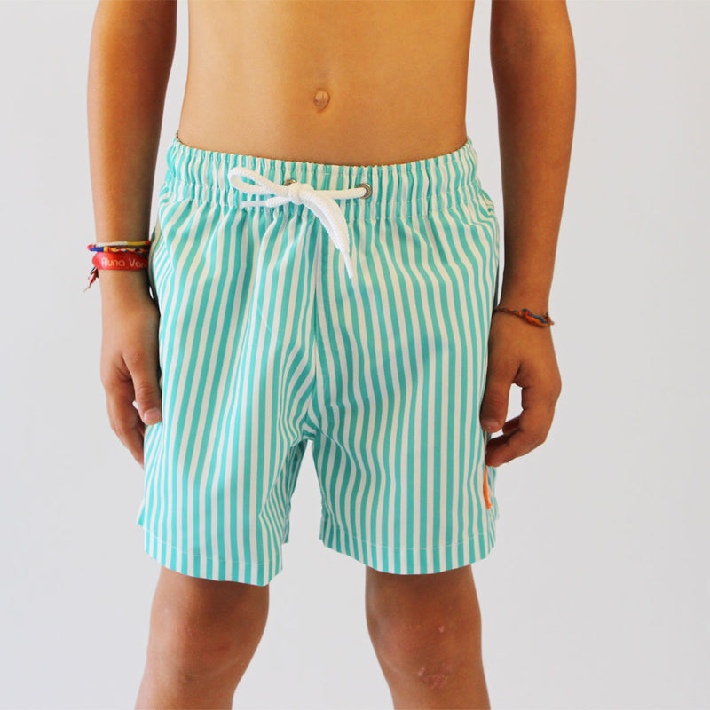 Maillot De Bain Enfant - Le Petit Immergé Aqua Rayé