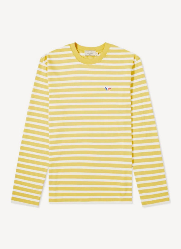 Maison Kitsune - Marin Tee-Shirt Tricolor Fox Patch - Yellow White - Mixte