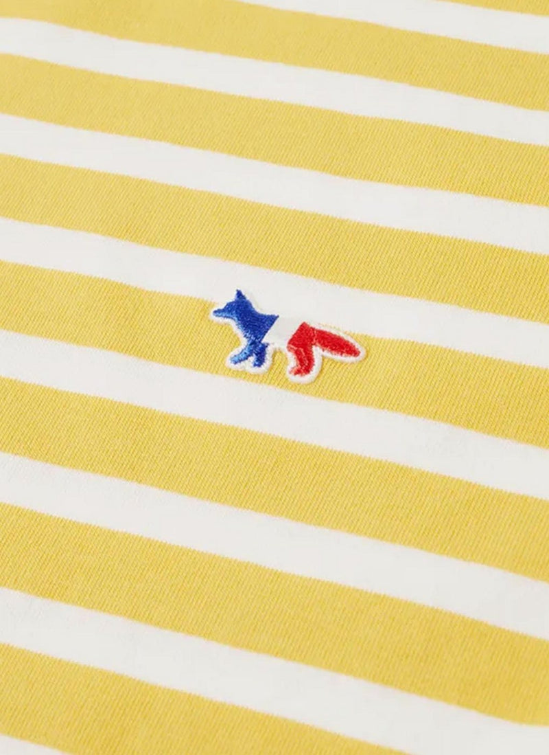 Maison Kitsune - Marin Tee-Shirt Tricolor Fox Patch - Yellow White - Mixte