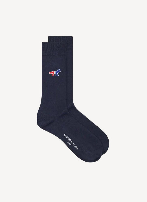 Maison Kitsune - Tricolor Fox Socks - Navy - Mixte