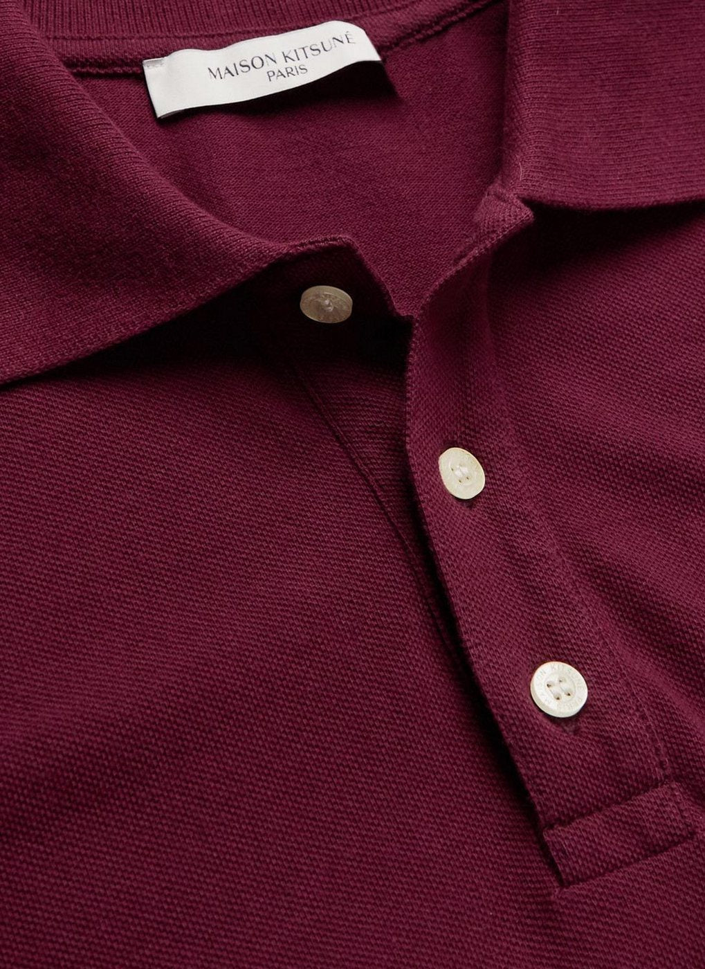 Maison Kitsune - Light Pique Polo - Burgundy - Homme