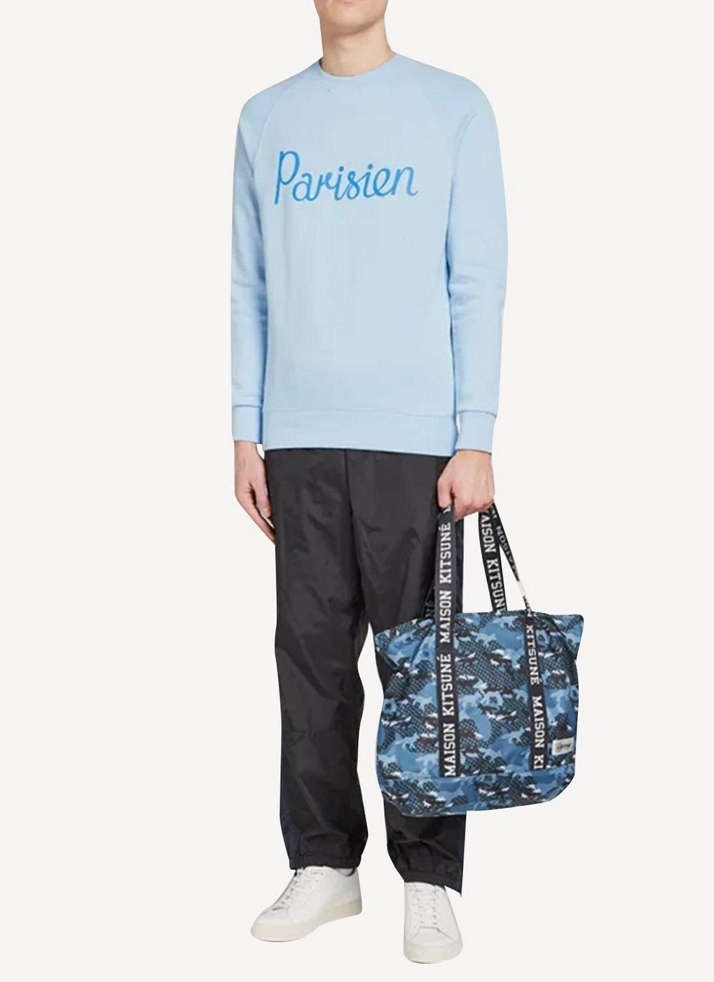 Maison Kitsune - Sweatshirt Parisien - Light Blue - Homme