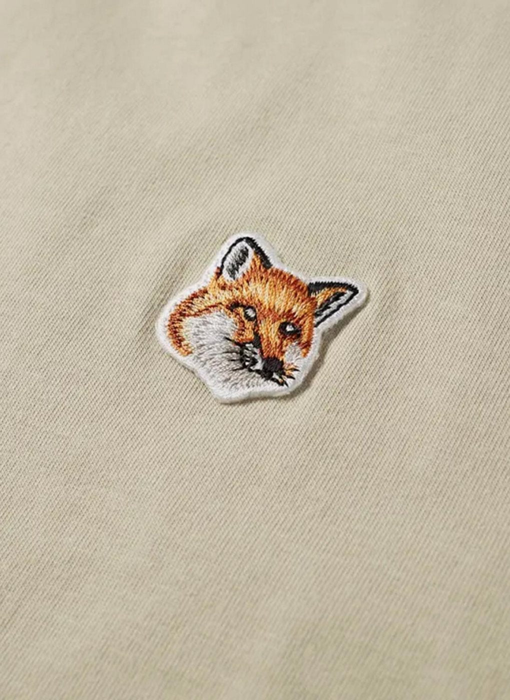 Maison Kitsune - Camiseta Fox Head Patch - Beige - Hombre