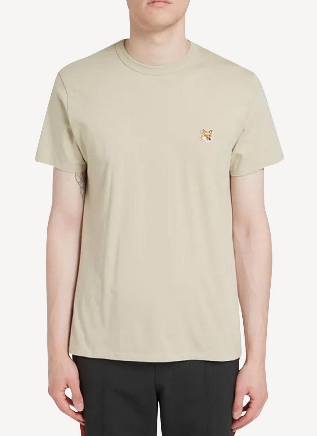 Maison Kitsune - Camiseta Fox Head Patch - Beige - Hombre