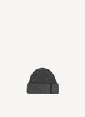 Maison Kitsune - Ribbed Lambswool Beanie - Dark Grey Melange - Unisex