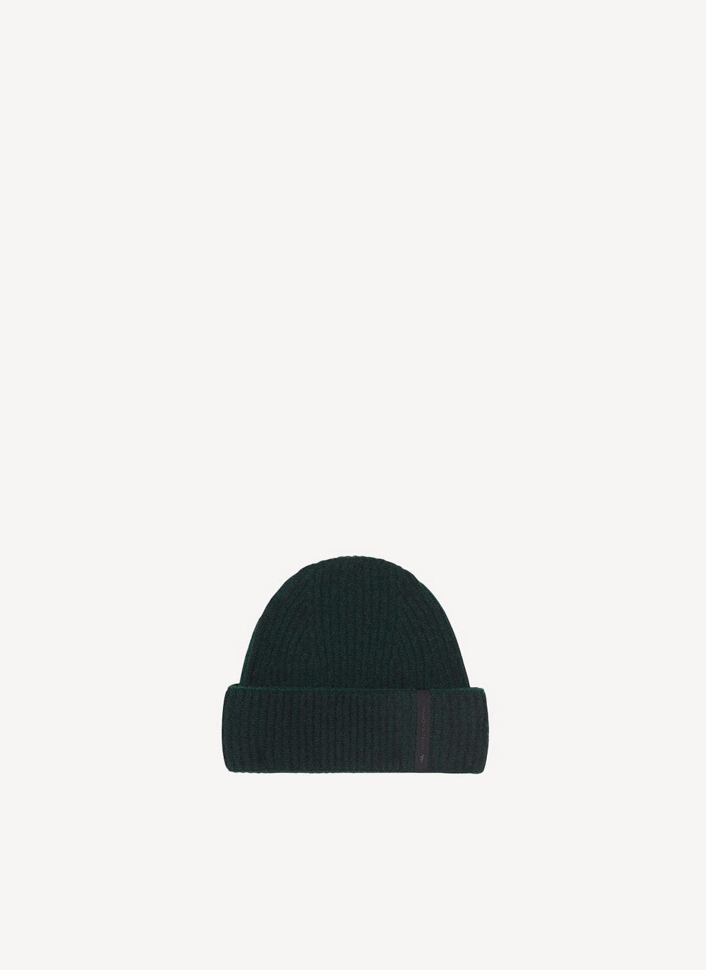 Maison Kitsune - Ribbed Lambswool Beanie - Black Melange - Mixte