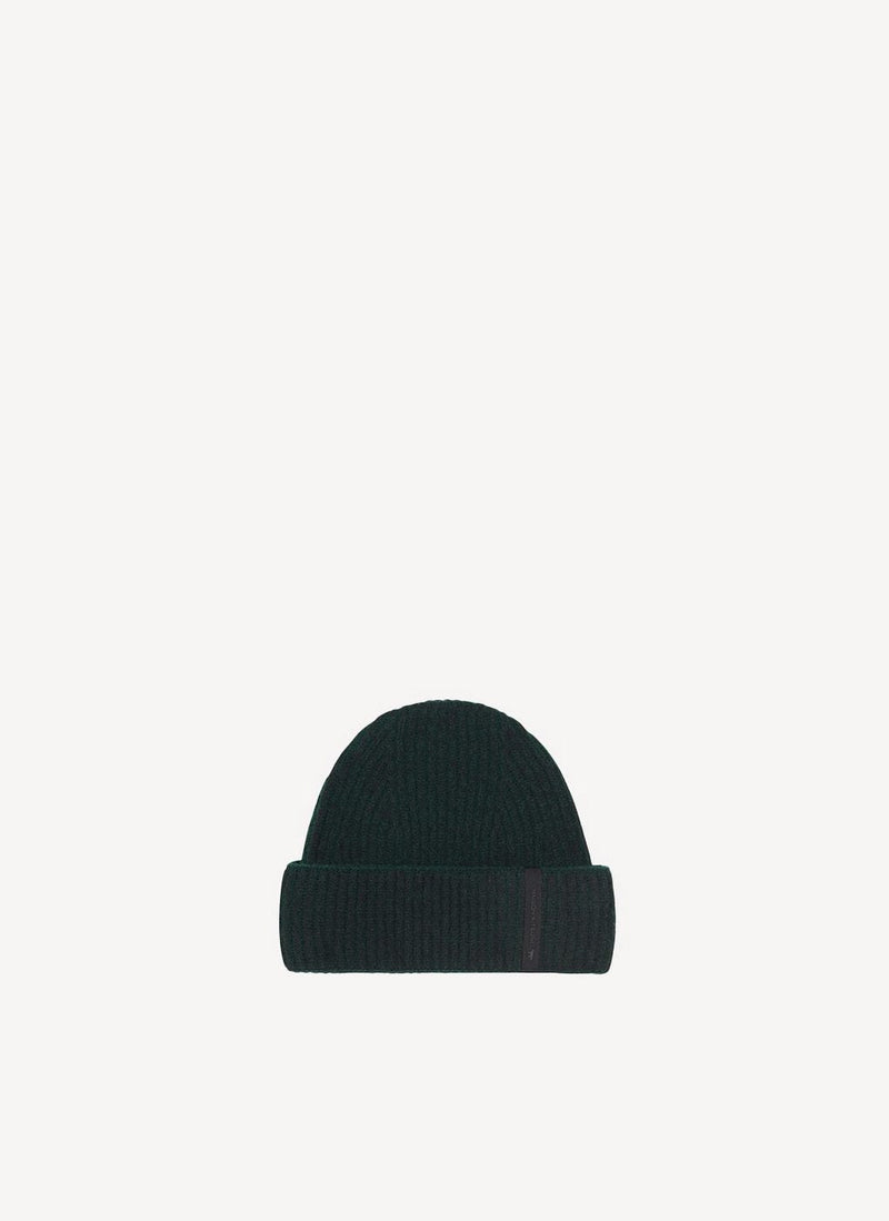 Maison Kitsune - Ribbed Lambswool Beanie - Black Melange - Mixte