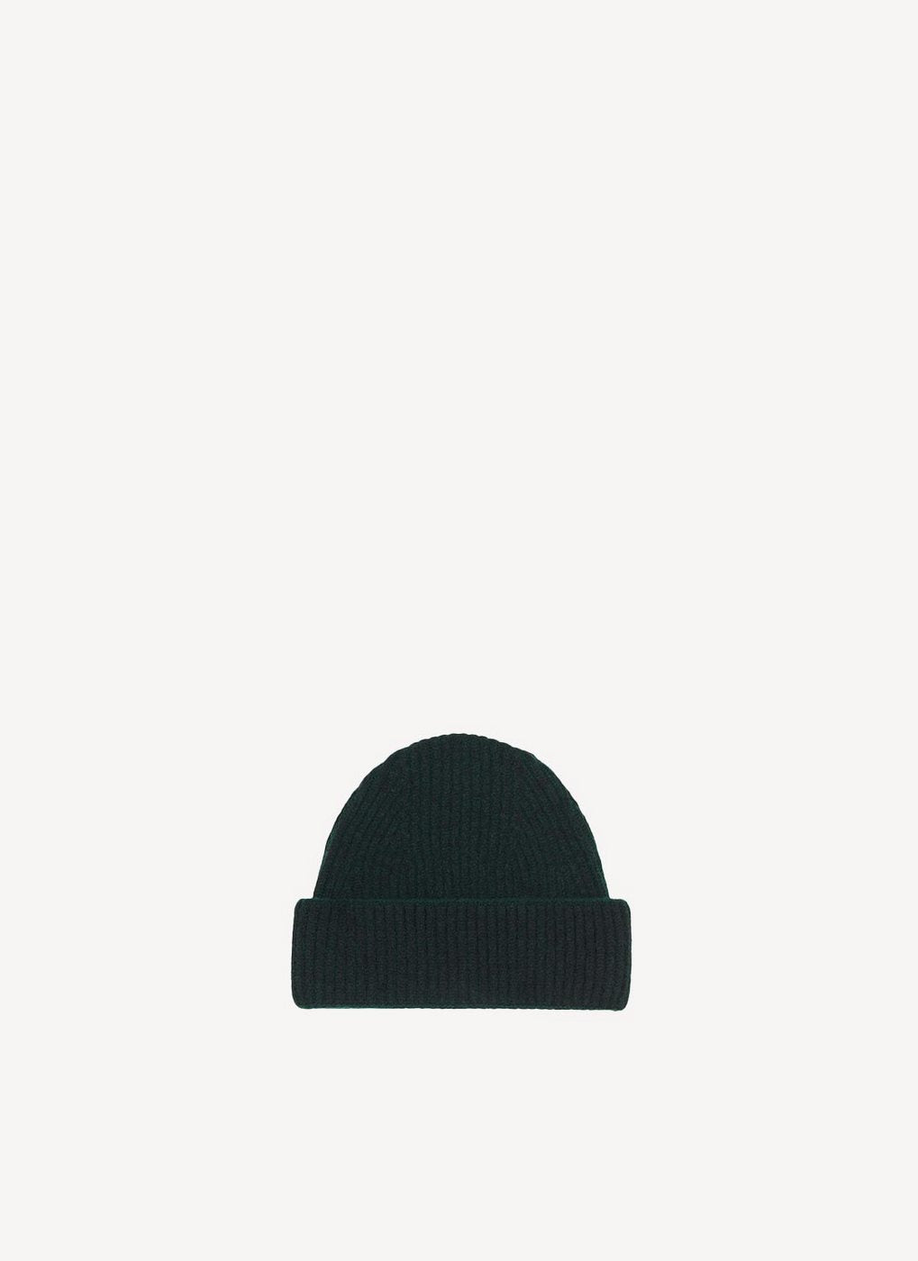 Maison Kitsune - Ribbed Lambswool Beanie - Black Melange - Mixte