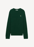 Maison Kitsune - Baby Fox Patch Cosy R-Neck Pullover - Dark Green - Hombre
