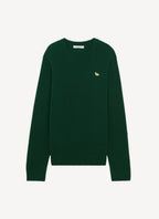 Maison Kitsune - Baby Fox Patch Cosy R-Neck Pullover - Dark Green - Hombre
