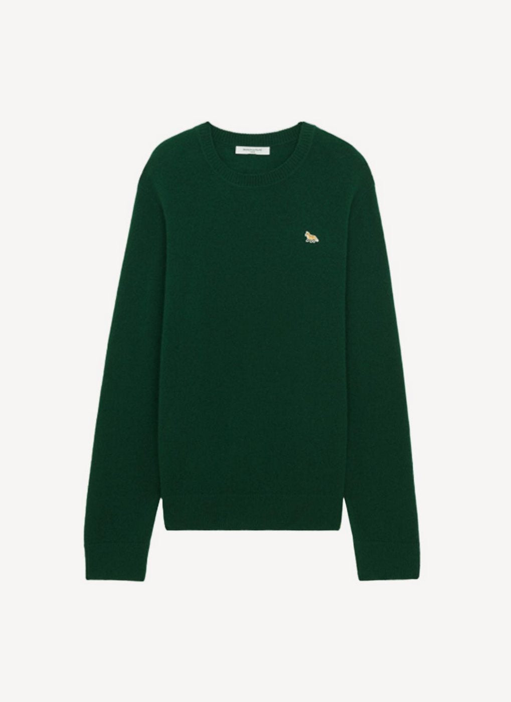 Maison Kitsune - Baby Fox Patch Cosy R-Neck Pullover - Dark Green - Hombre