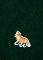 Maison Kitsune - Baby Fox Patch Cosy R-Neck Pullover - Dark Green - Hombre