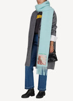 Maison Kitsune - Maison Kitsune Photo Tag Scarf - Aqua - Mixte