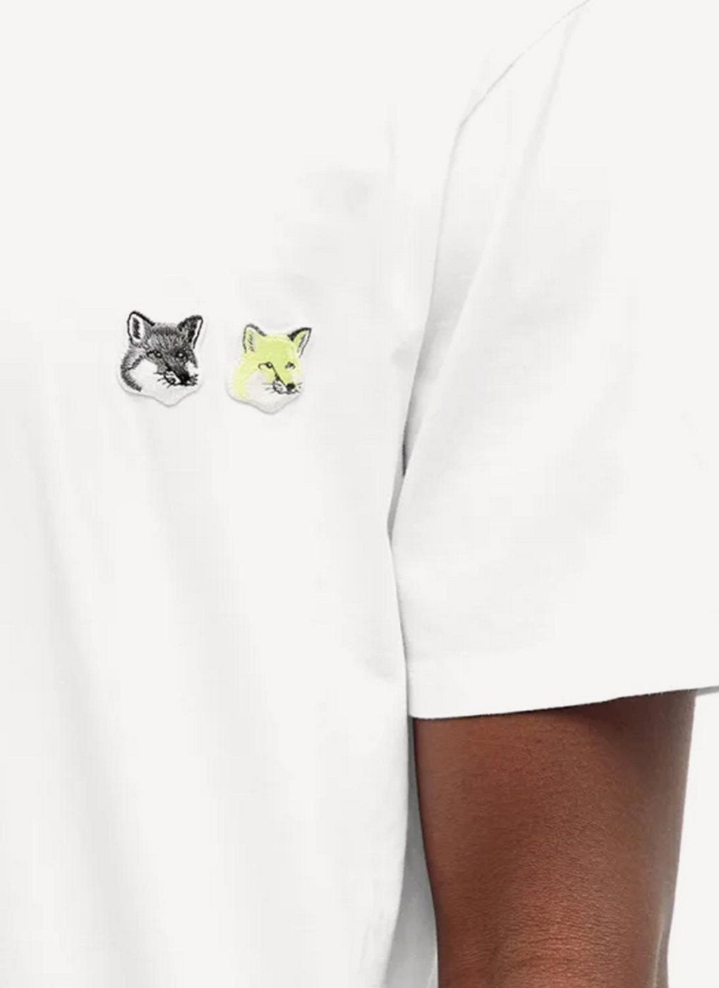 Maison Kitsune - Double Monochrome Fox Head Patch Classic Tee-Shirt - White - Unisex