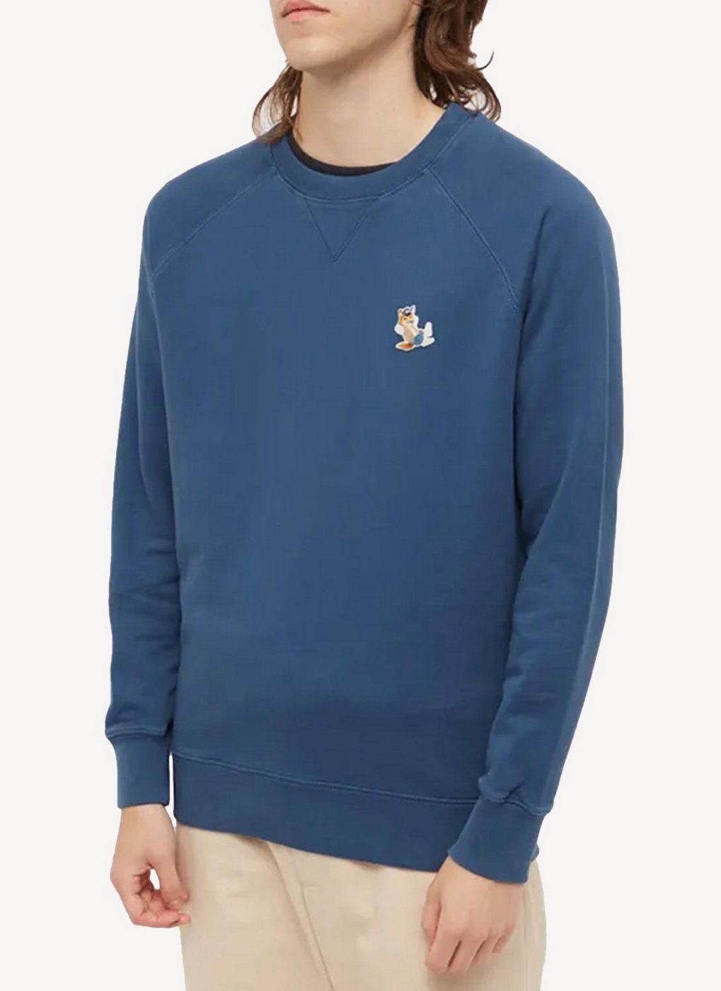 Maison Kitsune - Dressed Fox Patch Classic Sweatshirt - Blue Denim - Homme