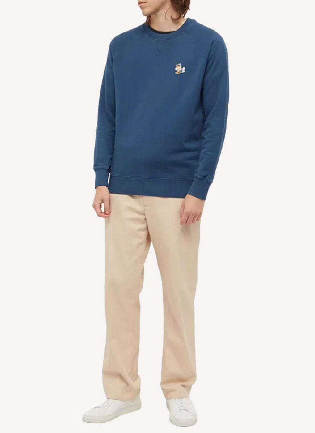 Maison Kitsune - Dressed Fox Patch Classic Sweatshirt - Blue Denim - Homme