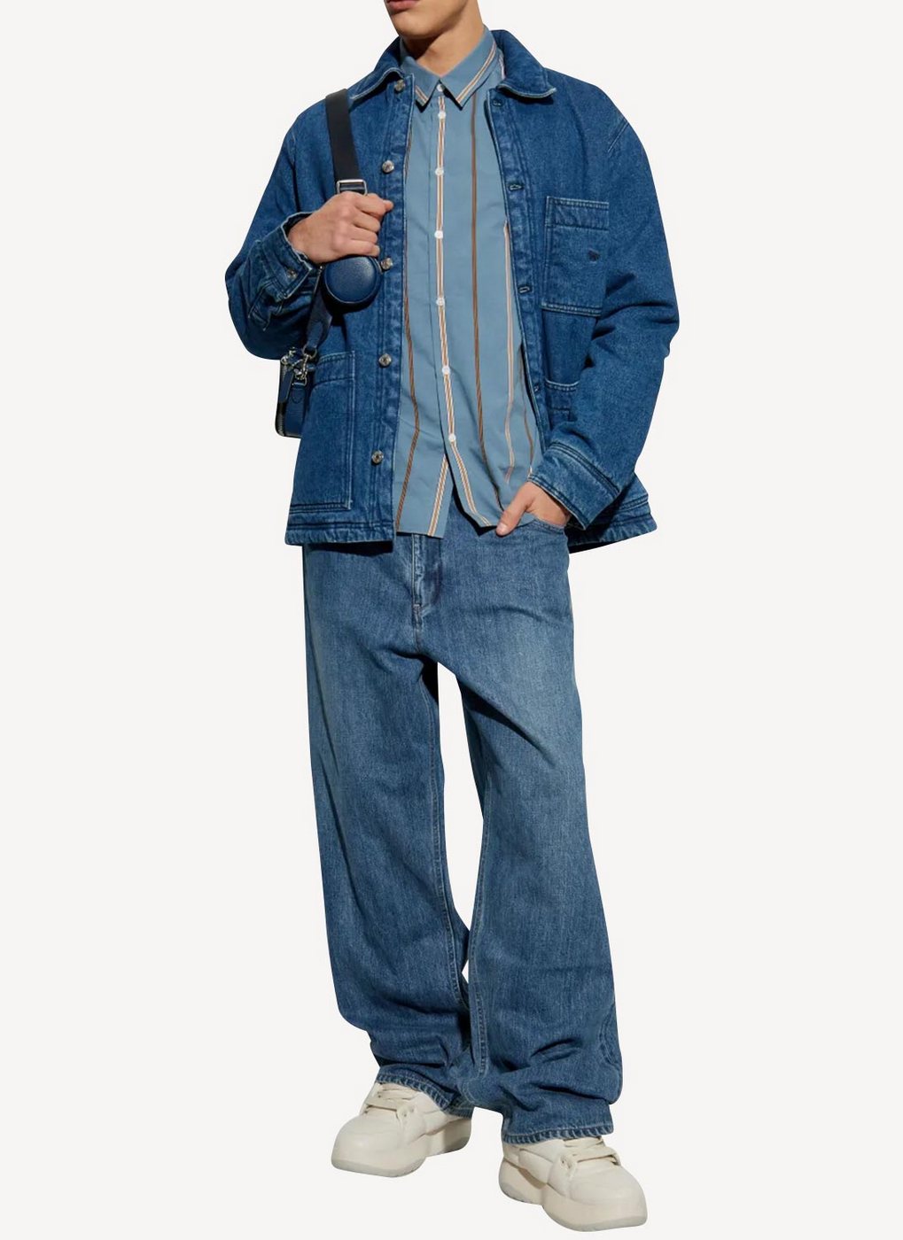 Maison Kitsune - Technical Worker Jacket - Blue Denim - Homme