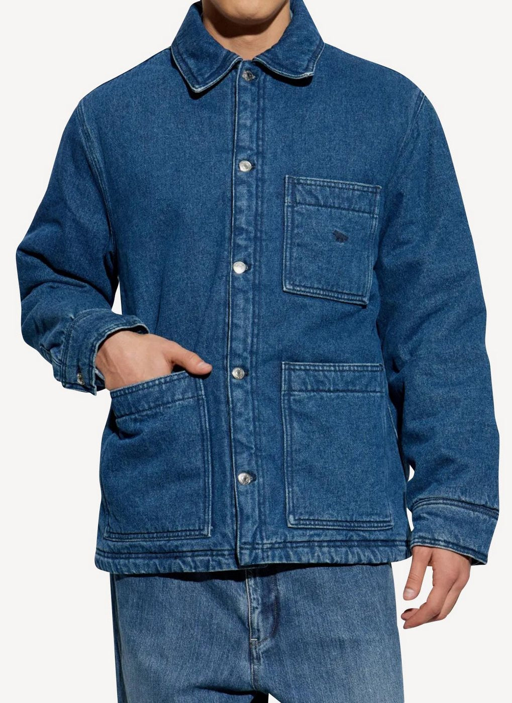 Maison Kitsune - Technical Worker Jacket - Blue Denim - Homme