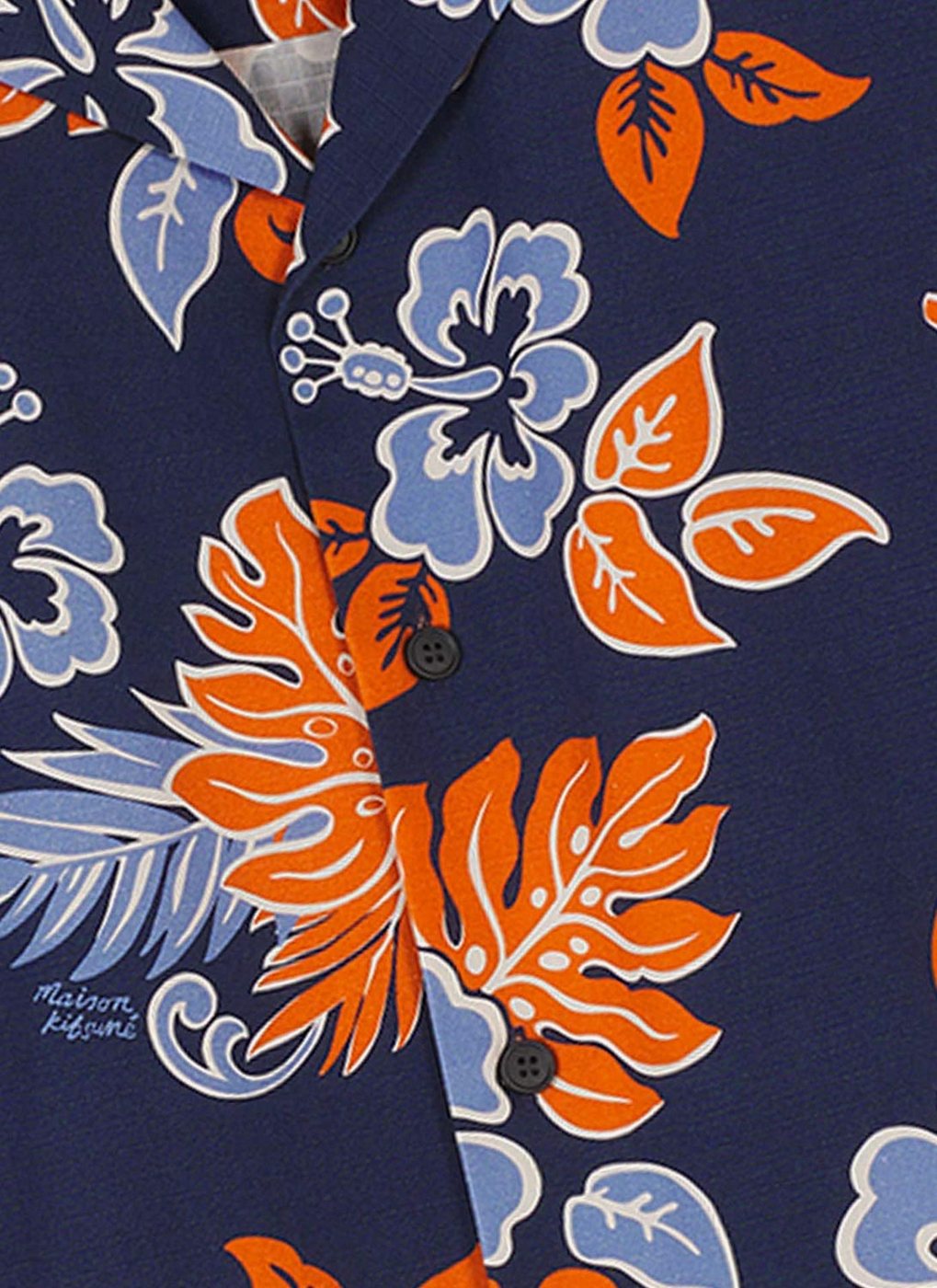 Maison Kitsune - Jungle Classic Shirt - Orange Print - Hombre