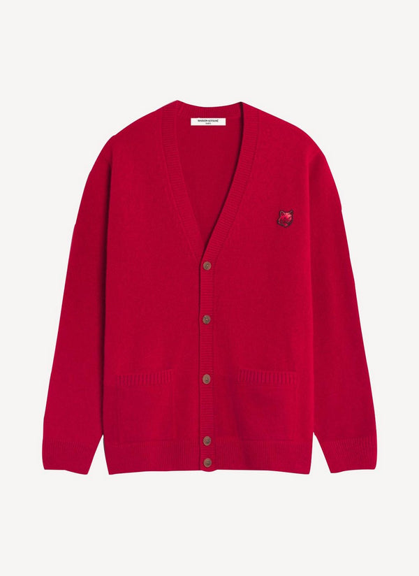 Maison Kitsune - Tricolor Patch Classic Cardigan - Red - Mixte