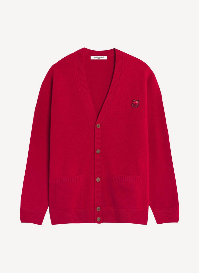 Maison Kitsune - Tricolor Patch Classic Cardigan - Red - Mixte