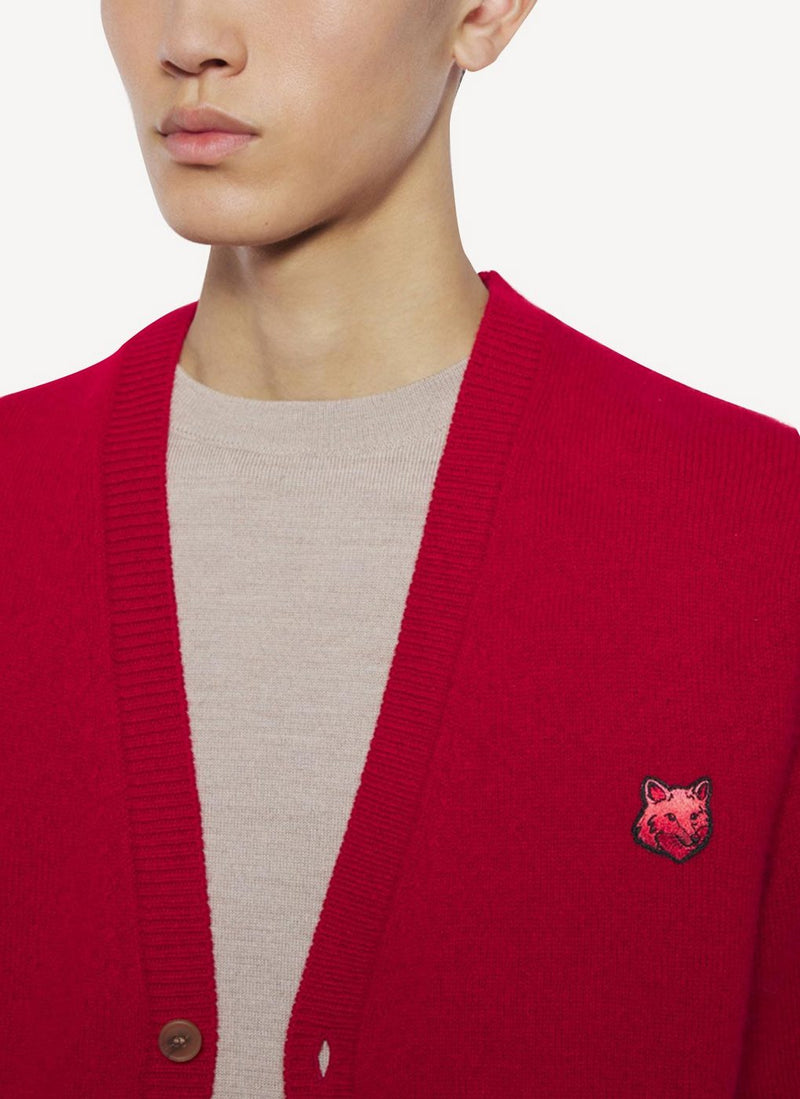 Maison Kitsune - Tricolor Patch Classic Cardigan - Red - Mixte