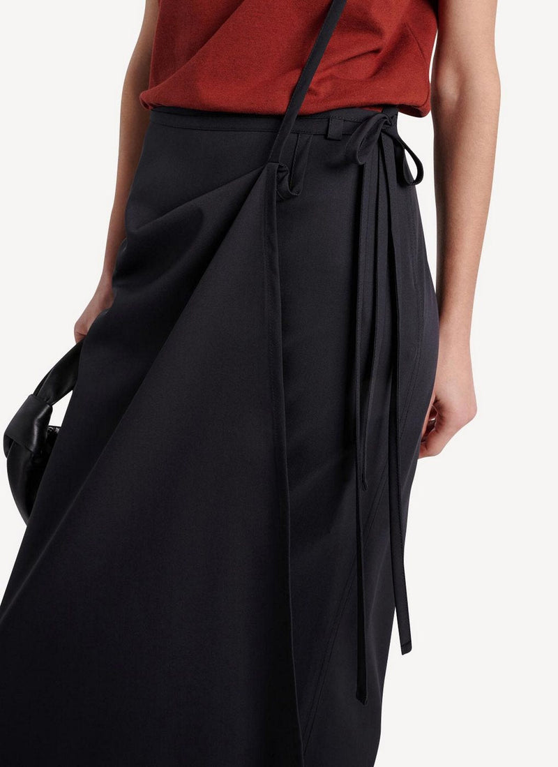 Maison Kitsune - Virgin Wool Willow Wrap Skirt - Anthracite - Femme