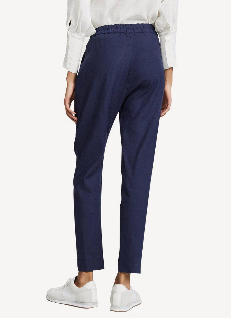 Maison Kitsune - Linen Jena Casual Pant - Navy - Femme