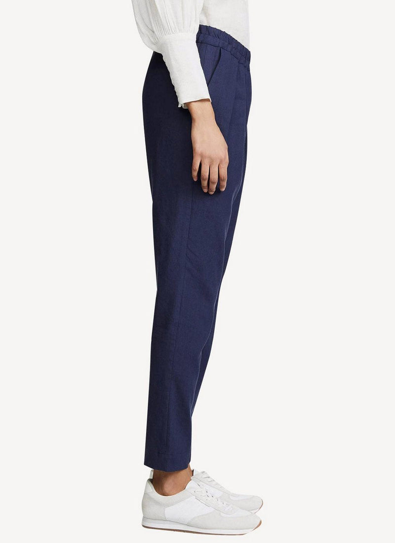 Maison Kitsune - Linen Jena Casual Pant - Navy - Femme
