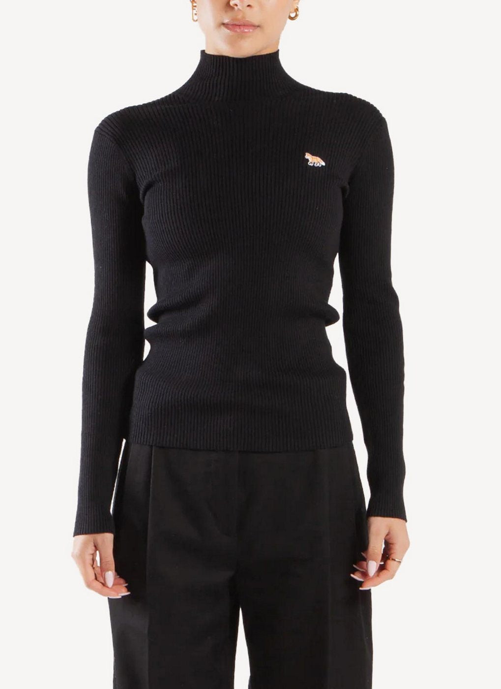 Maison Kitsune - Cuello Alto - Negro - Mujer