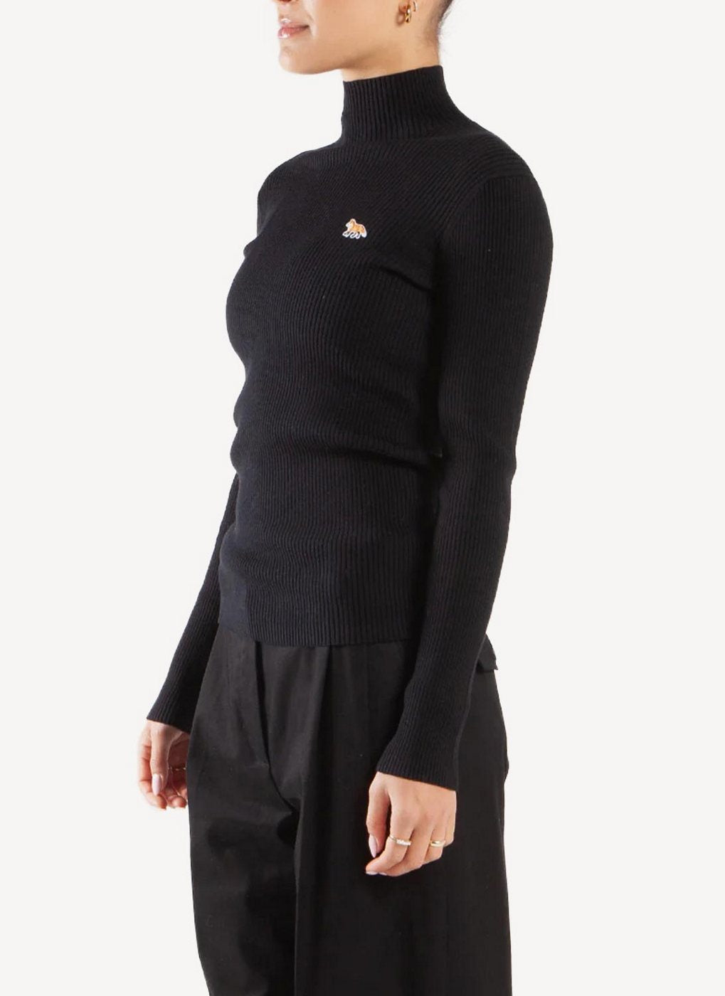 Maison Kitsune - Cuello Alto - Negro - Mujer