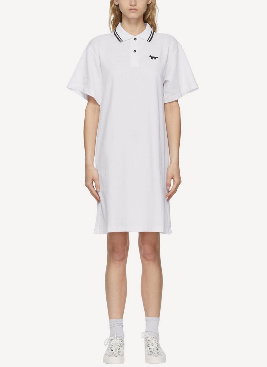 Maison Kitsune - Pique Straight Polo Dress - White - Femme
