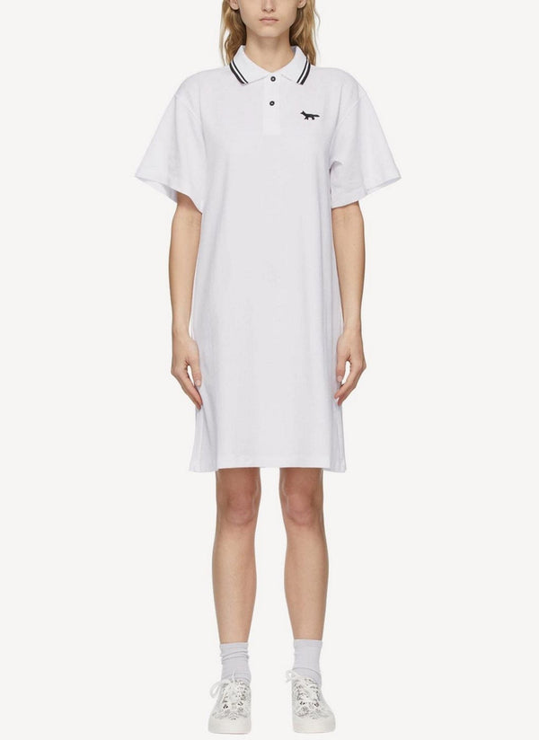 Maison Kitsune - Pique Straight Polo Dress - White - Femme