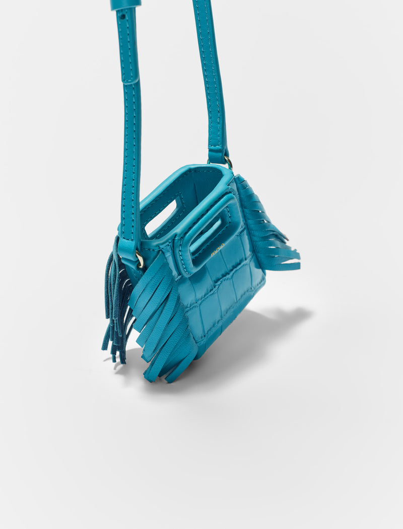 Maje - Small leather goods Mcasecroco - Bleu Piscine