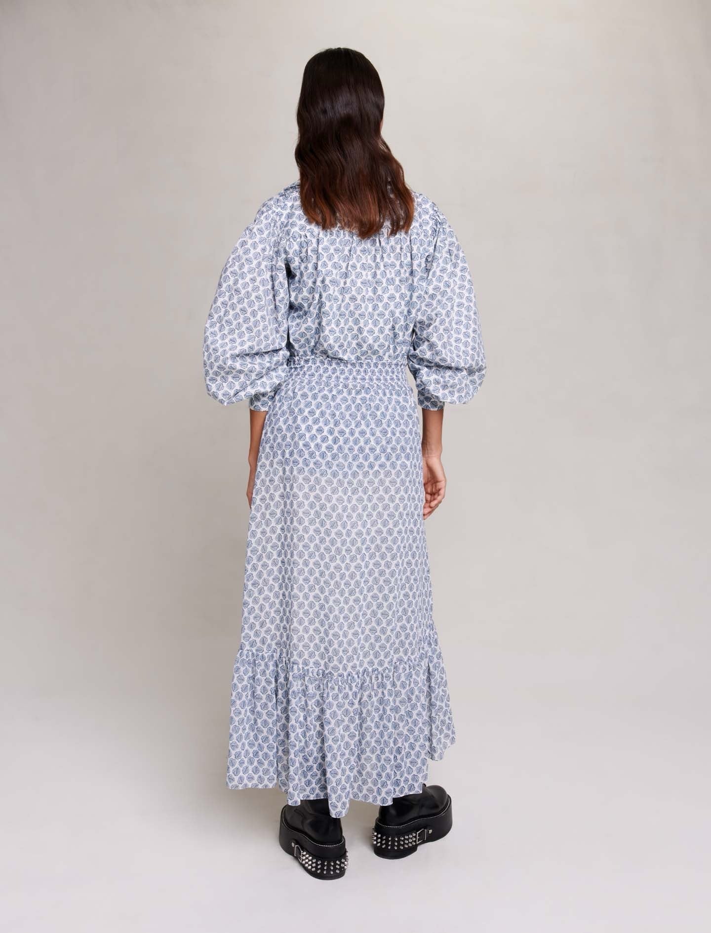 Falda - Monograma Clover Crudo y Azul