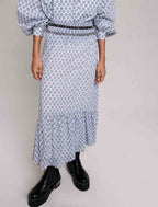 Falda - Monograma Clover Crudo y Azul