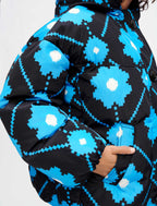 Globule Puffer Jacket - Black and Blue