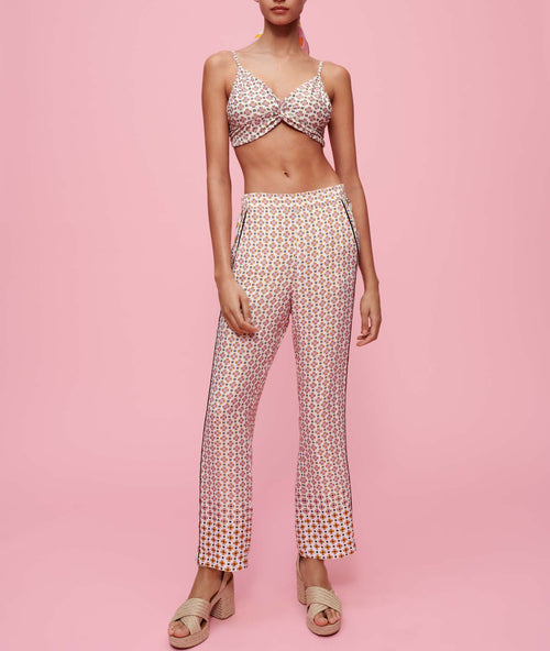 Maje - Pantalon Pigeo - Géométrique Fond Écru