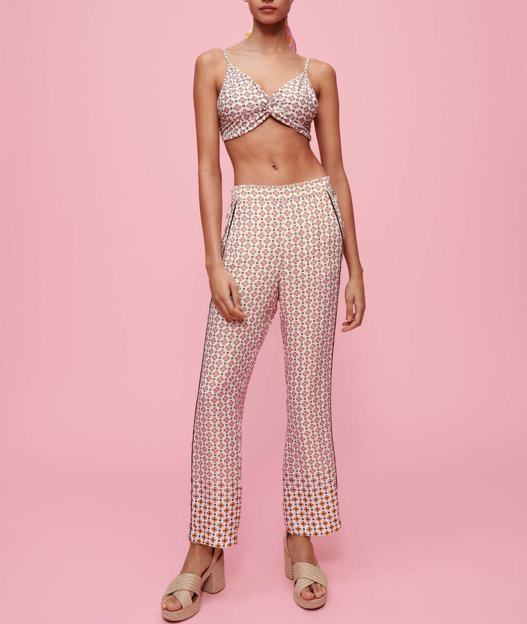 Pigeo Trousers - Geometric Ecru Background