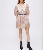 Romelange Dress - Geometric Ecru Background