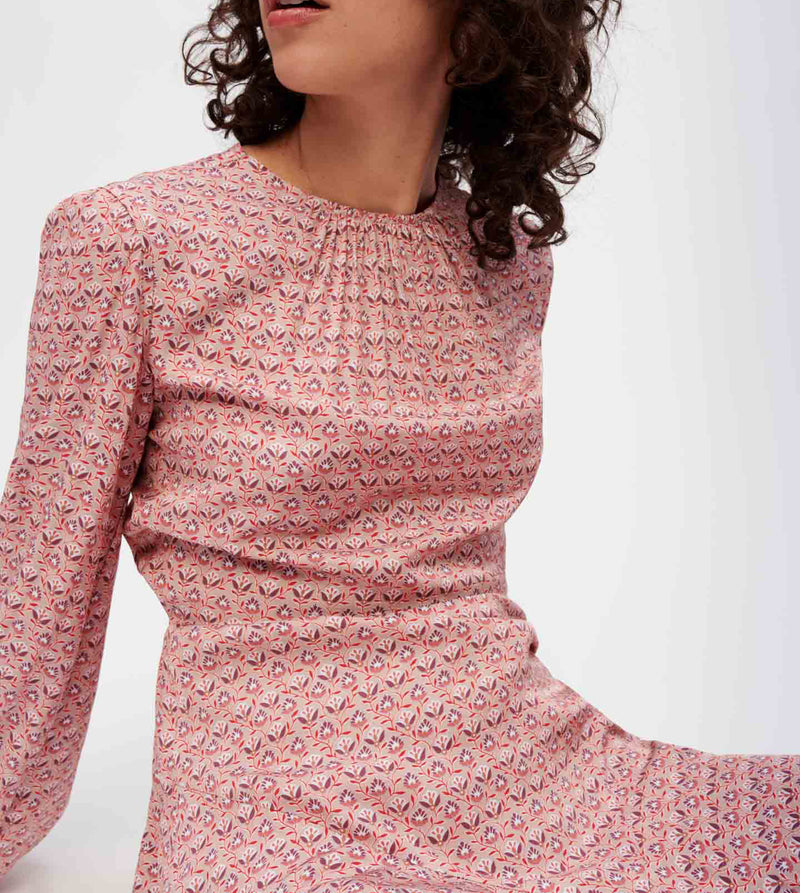 Maje - Robe Rilivia - Mini Fleurs Rose