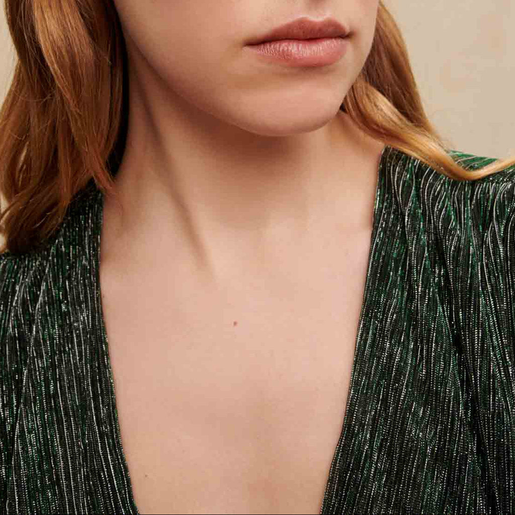 Vestido Ruffine - Verde / Plata