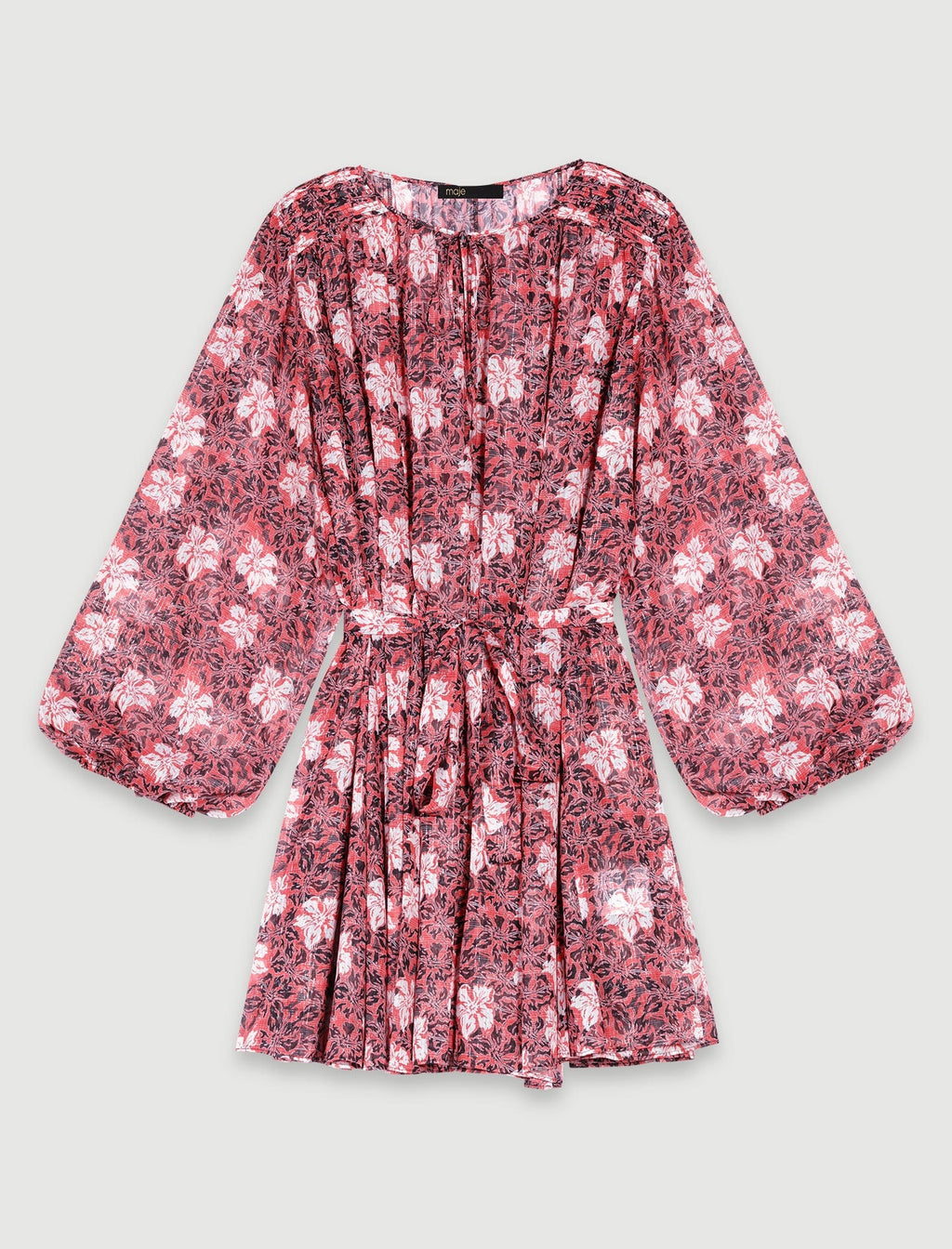 Vestido - Estampado Flores Rojo