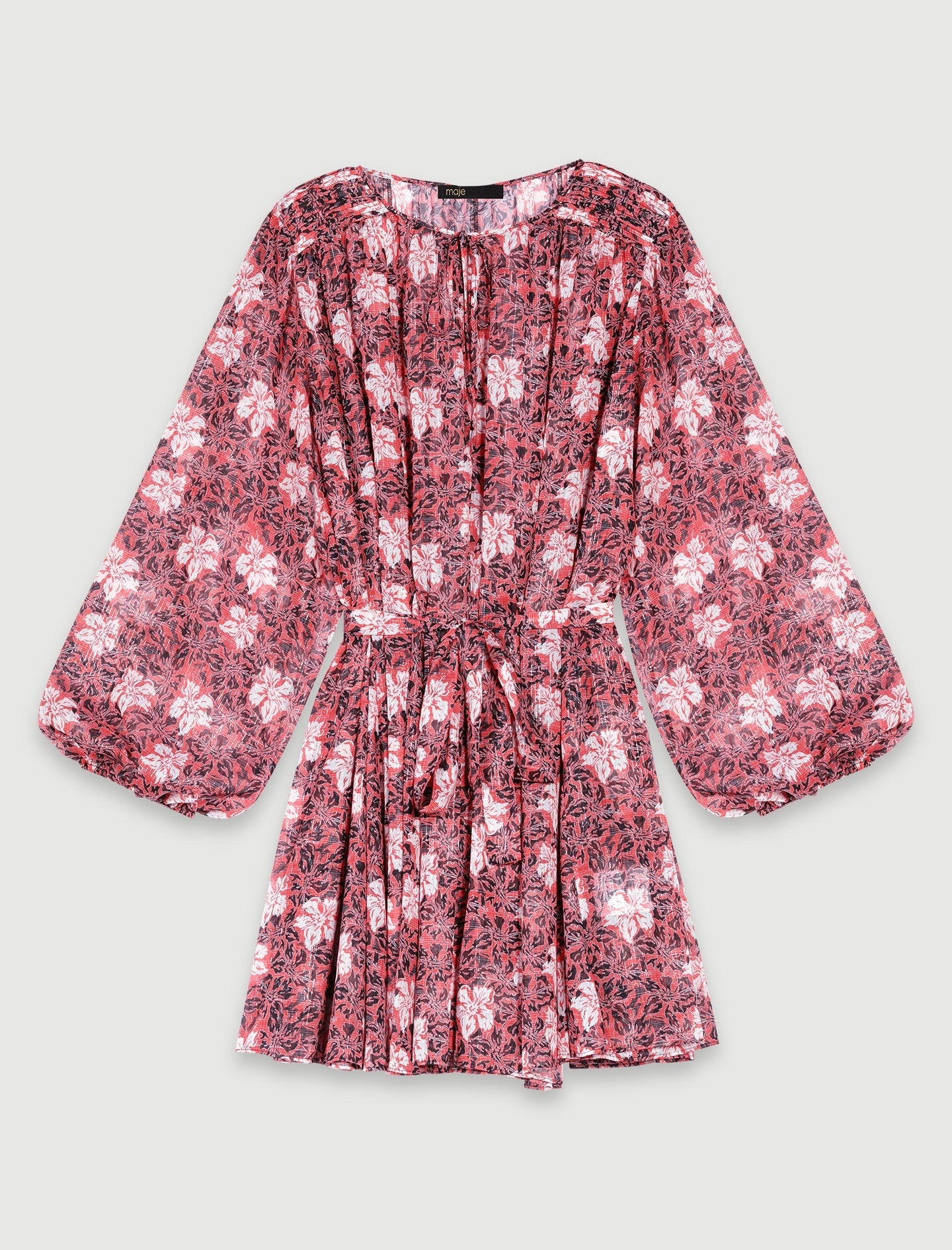 Vestido - Estampado Flores Rojo