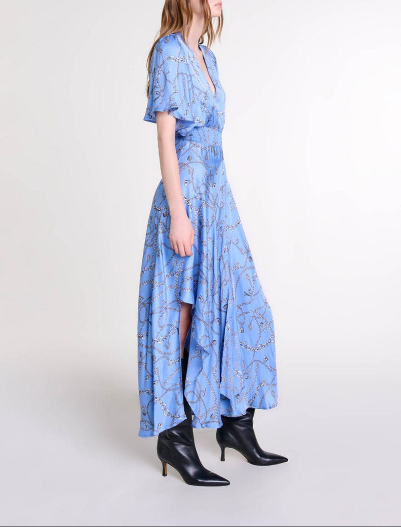 Robe Racheliani - Imprime Chaines Bleu